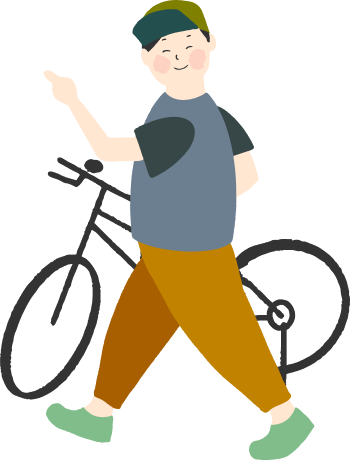 自転車と男性のイラスト（PC版）